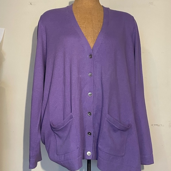 Talbots Purple Women's cardigan v-neck Sweater size 3Xp - Picture 1 of 5